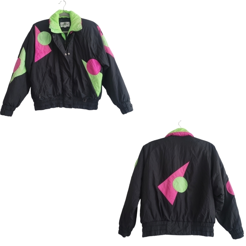 VTG Pro Sport by Fera Women 6 Neon Ski Jacket Snow Winter Puffer Pink Green
